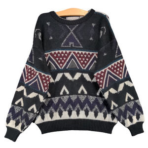 Michael Gerald Men's Pullover Knit Sweater Multi Large Mixed Pattern Vintage